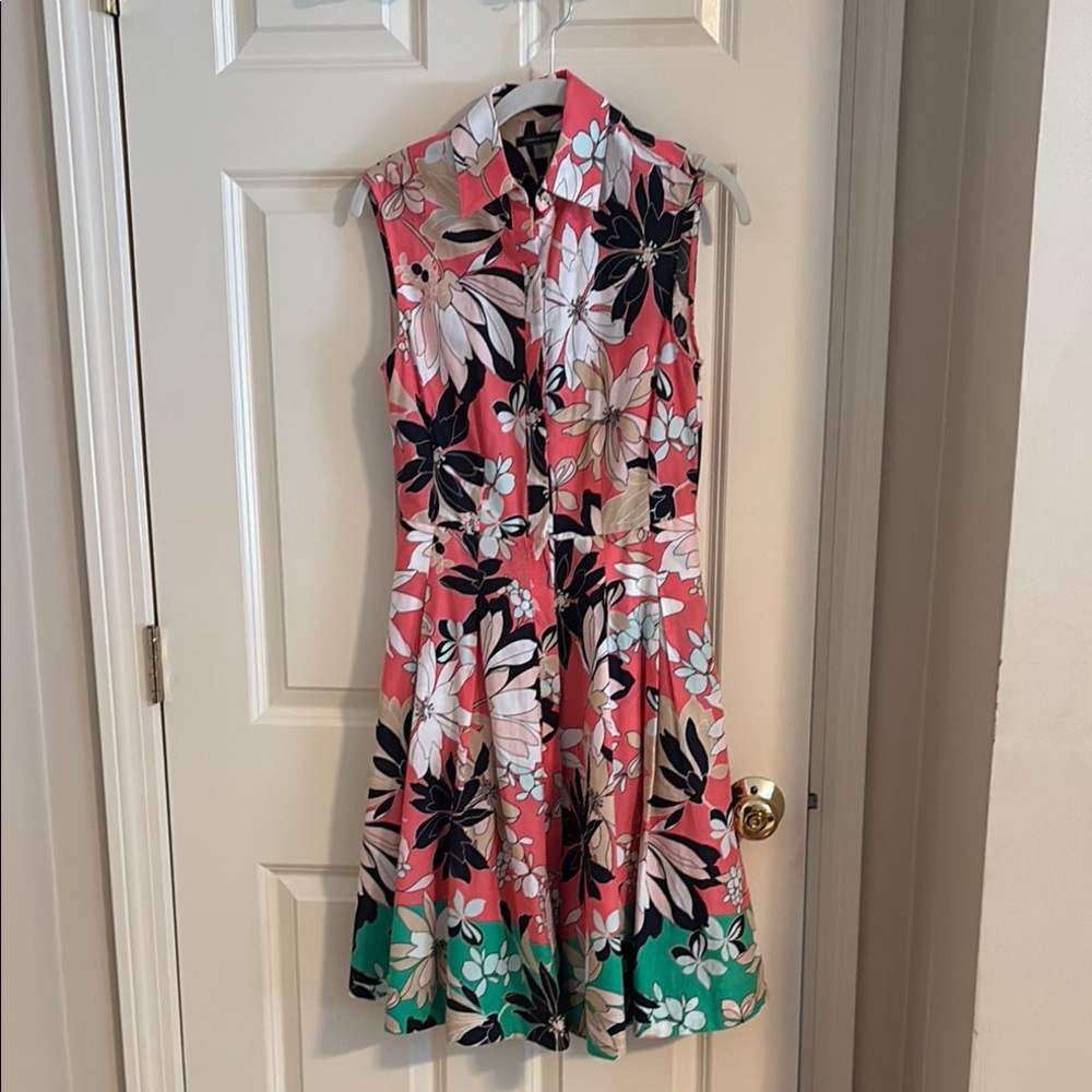 Tommy Hilfiger Pink and Orange Sleeveless A-Line Dress
